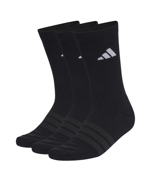 Adidas Black 3-Pack Crew Socks Adults