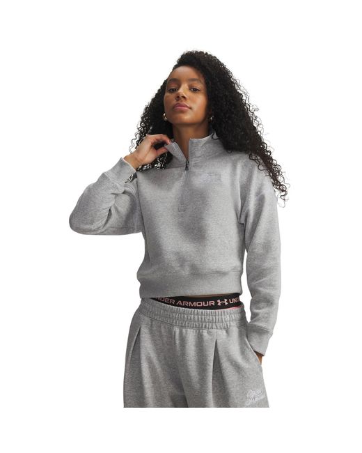 Under Armour Gray Rival Fleece Script 1/2 Zip