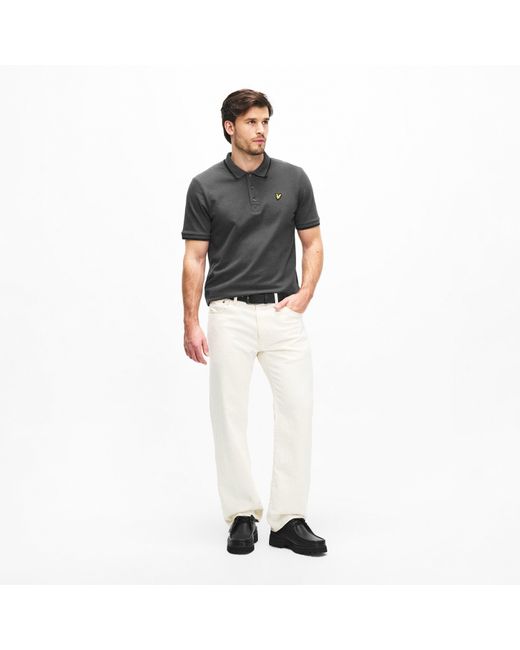 Lyle & Scott Gray Tipped Short Sleeve Polo Shirt for men