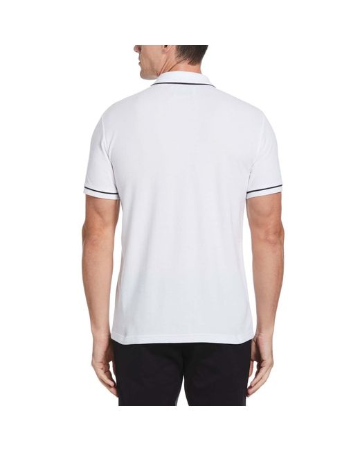 Original Penguin White Earl Organic Cotton Pique Polo Shirt for men