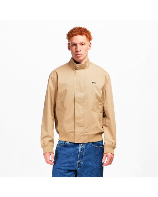 Lacoste Natural Twill Cotton Long Sleeve Harrington Jacket for men