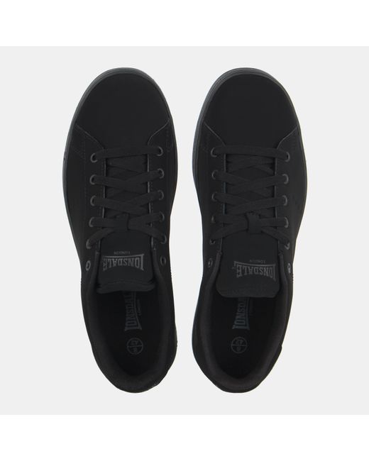 Lonsdale Black Leyton Leather Trainers for men