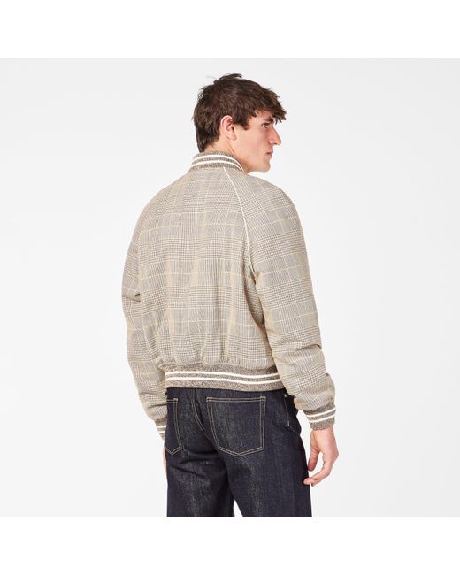 McQueen Natural Structured Bomber Jacket for men