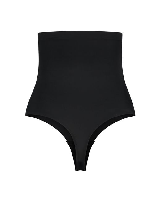 Bye Bra Black Invisible High Waist Thong With Light Control