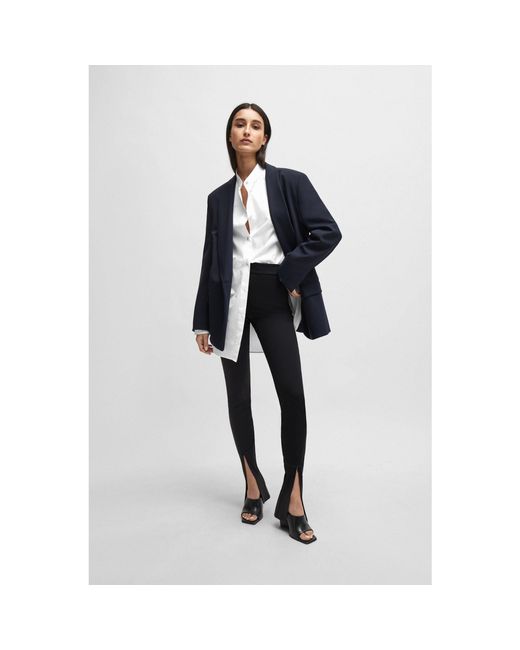 Boss White Boltera Long Sleeve Blouse