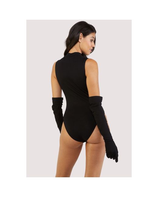 Wolf & Whistle Black Jessenia High-Necked Body With Gloves