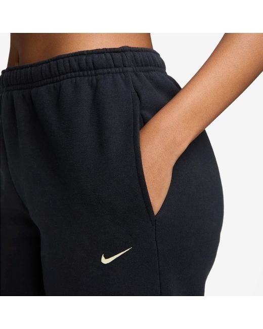 Nike Black Sportswear Phoenix Fleece Mid-Rise Sweatpants