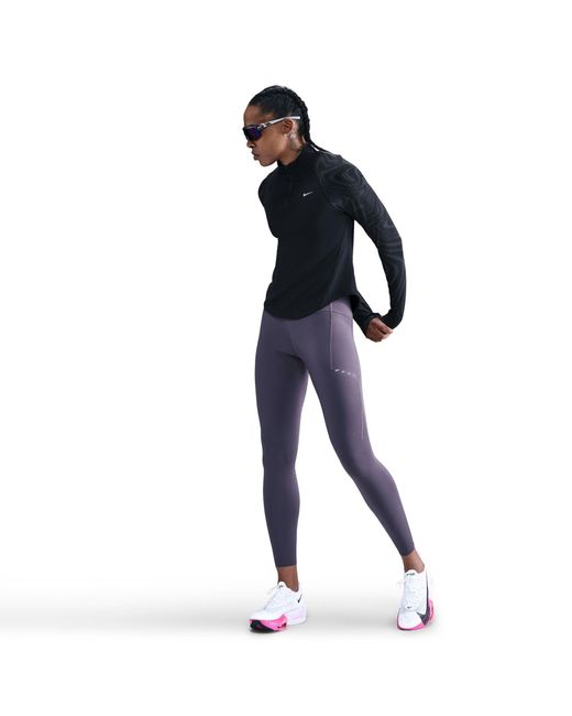 Nike Black T Flash Long Sleeve Running T-Shirt