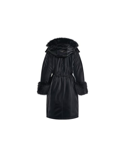 DKNY Black Faux Fur Lngjkt Ld64