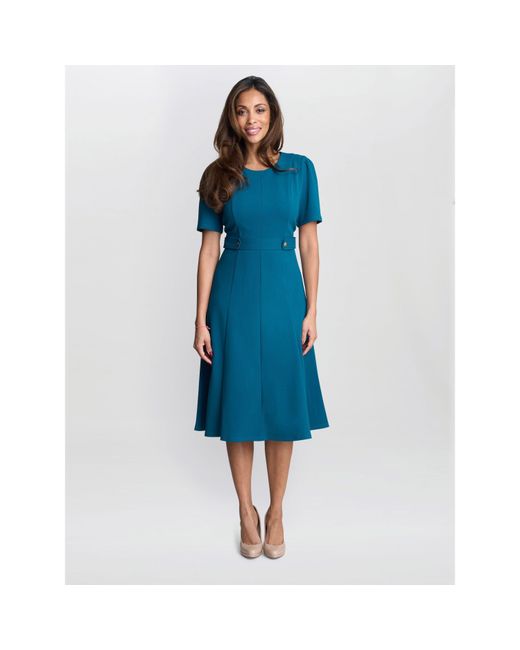 Gina Bacconi Blue Mel Fit And Flare Midi Dress