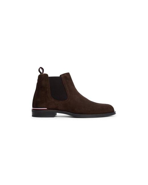 Tommy Hilfiger Brown Suede Chelsea Low Boots for men