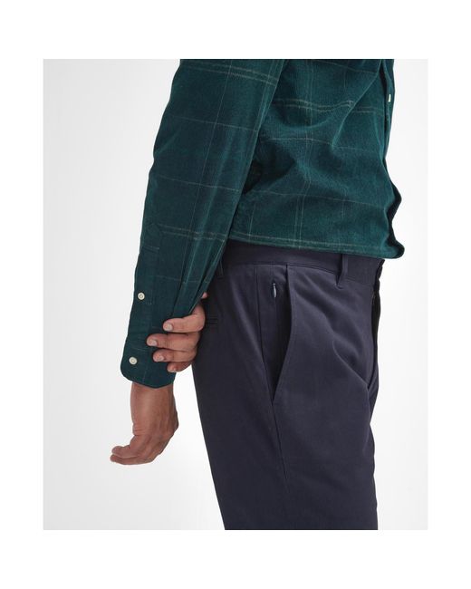 Barbour Blue Sueded Sateen Slim Trousers for men