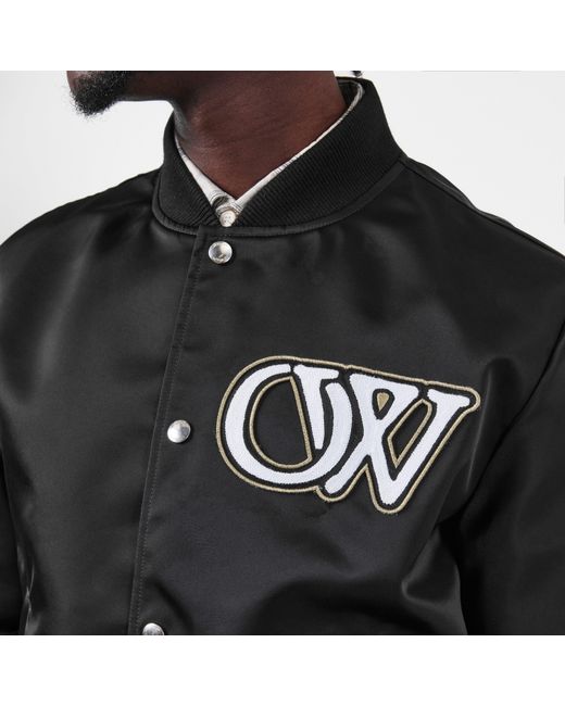 Off-White c/o Virgil Abloh Black Monogram Long Sleeve Bomber Jacket for men