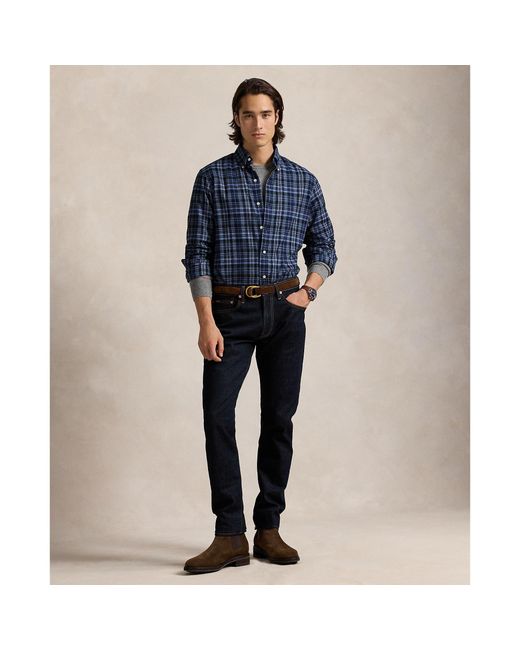 Polo Ralph Lauren Blue Check Twill Long Sleeve Shirt for men