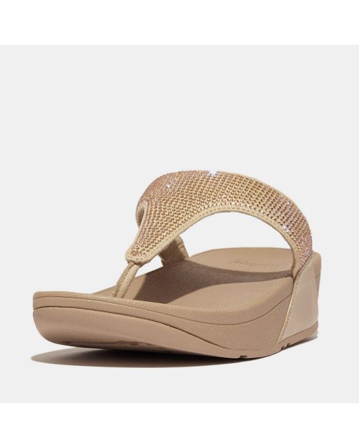 Fitflop Natural Lulu Crystal Toe-Post Sandals