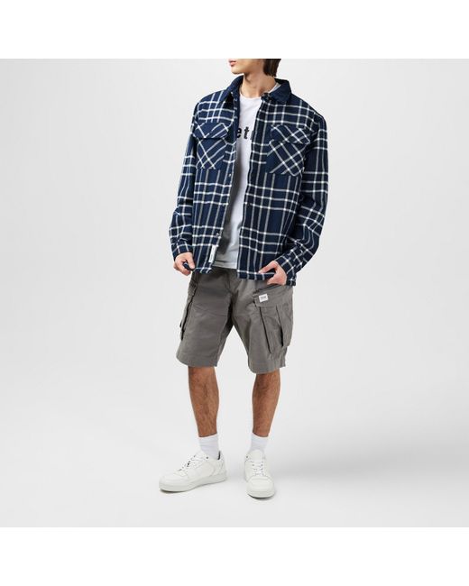 Firetrap Blue Borg Check Overshirt for men