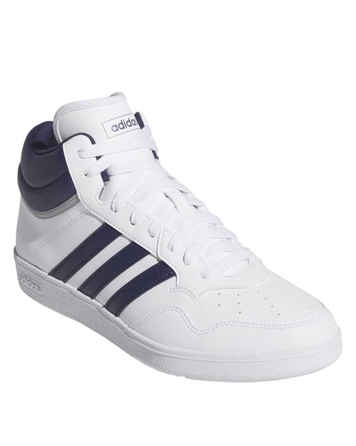 Adidas White Hoops 4.0 Mid Shoes for men