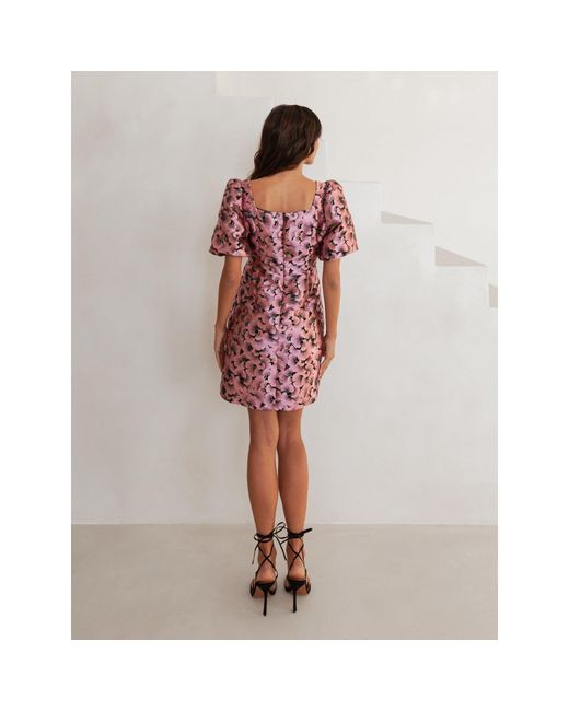 Lovedrobe Pink Jacquard Mini Dress