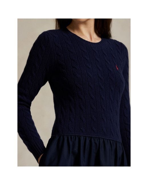 Polo Ralph Lauren Blue Cable A-Line Dress