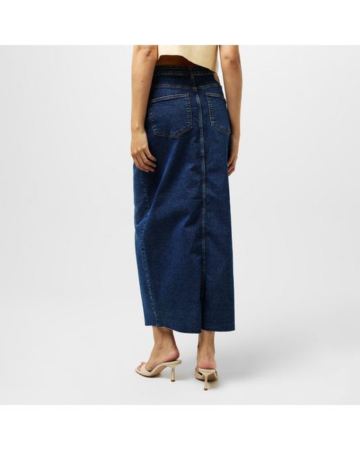 Pieces Blue Midi Skirt