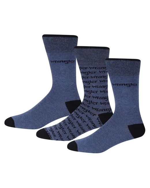 Wrangler Blue Socks 3pk Sn99 for men