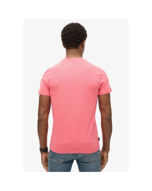 Superdry Pink Chest Logo T Shirt for men