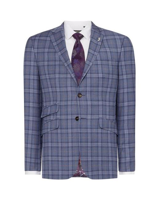 Ted Baker Blue Alram Slim Sterling Bold Check Suit Jacket for men