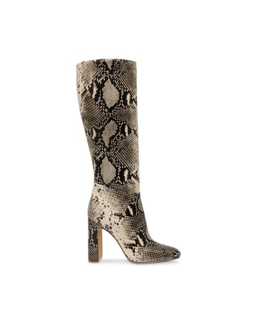 Steve Madden Brown Knee High Block Heel Boots With Zipper