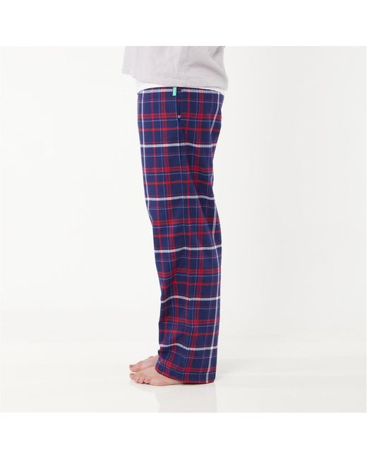 Lounge Blue Ladies Organic Brushed Cotton Lounge Trousers