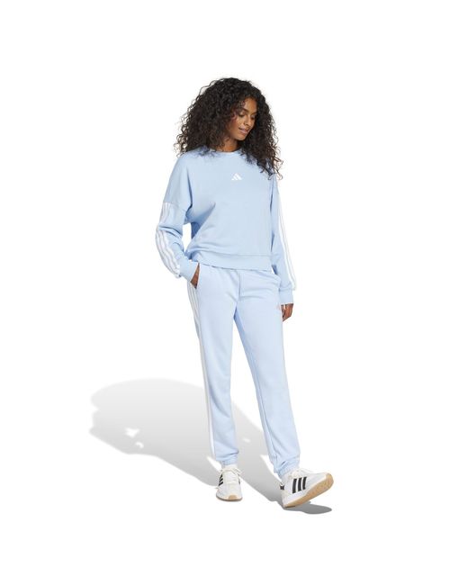 Adidas Blue Essentials 3-Stripes Pants Slim