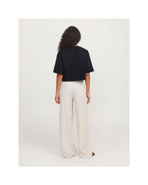 JJXX Black Andrea Loose Cropped T-Shirt Ladies