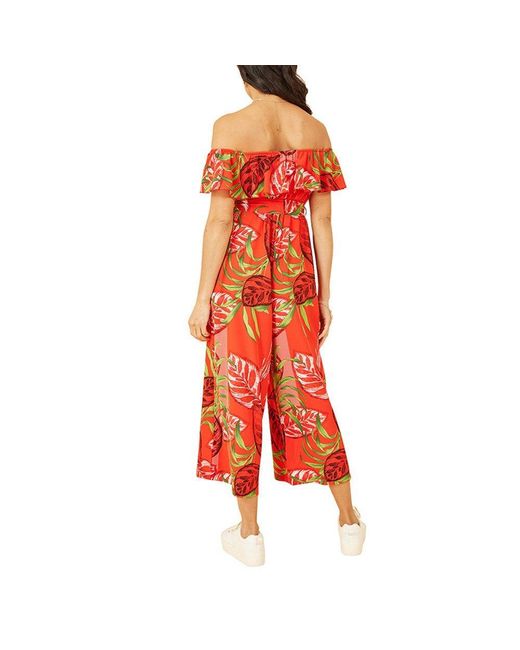 Mela London Red Bardot Jumpsuit