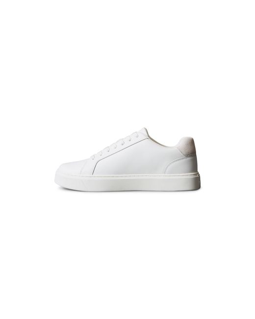 Calvin Klein White Leather Classic Cup Low-Top Trainers for men