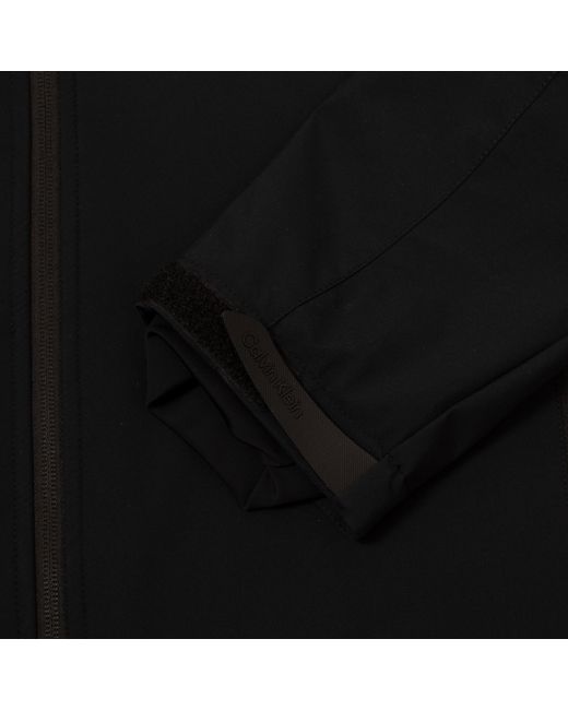Calvin Klein Black Monogram Weather-Resistant Softshell Jacket for men