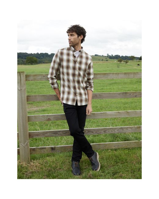 Threadbare Green Cheque Long-Sleeve Patterned Shirt for men