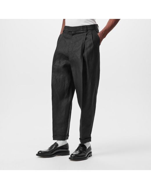 Dolce & Gabbana Black Double Pleat Trousers for men