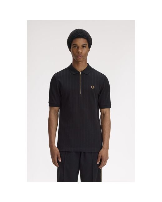 Fred Perry Black Short Sleeve Polo Shirt for men