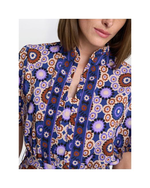 Gina Bacconi Purple Margot Printed Maxi Fit And Flare Dress