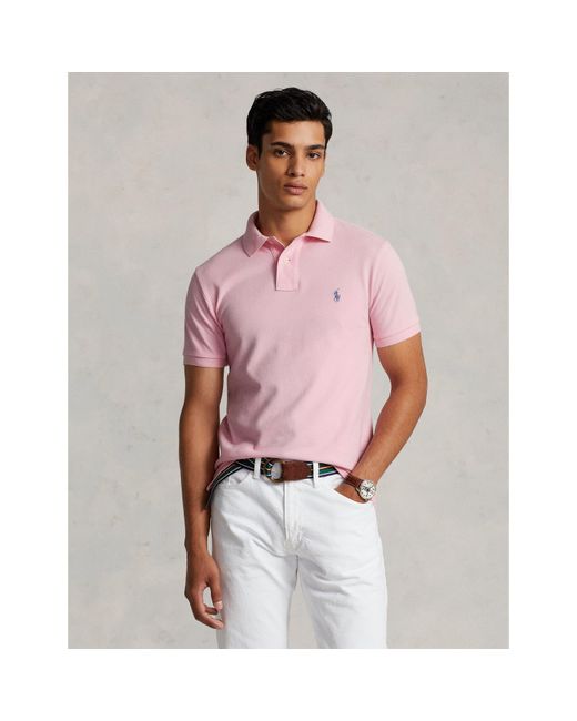 Polo Ralph Lauren Pink Custom Slim Short Sleeve Shirt for men