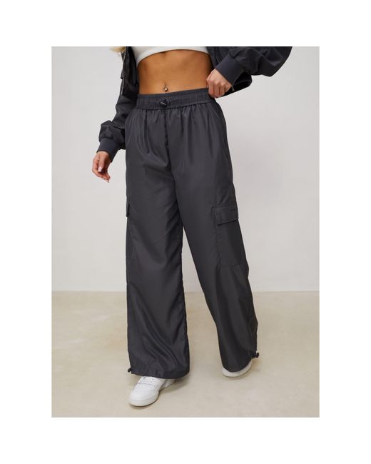 Gym King Gray Satin Cargo Open Hem Fleece Jogger
