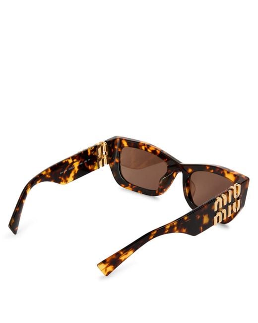 Miu Miu Brown 0Mu 09Ws Rectangle Sunglasses