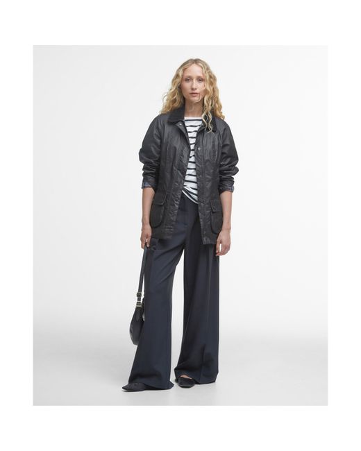 Barbour Gray Beadnell Wax Jacket