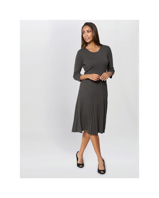 Gina Bacconi Black Annabella Pleated Midi Dress