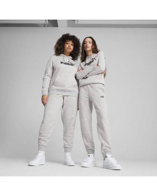 PUMA Gray Essentials Logo Slim Trousers