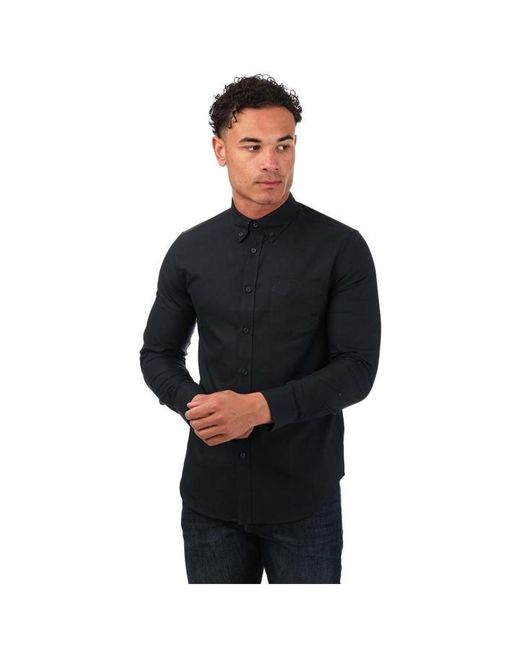 Ben Sherman Black Long Sleeve Oxford Shirt for men