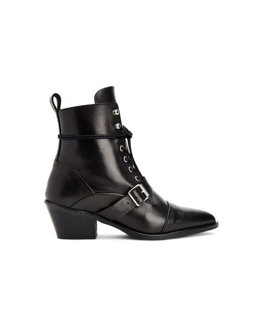 AllSaints Black Katy Leather Ankle Boot