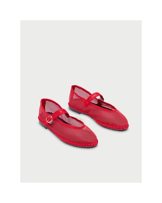 Flabelus Red Isabella Mesh Mary Jane