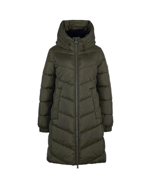 Barbour Green Boston Longline Quilted Jacket
