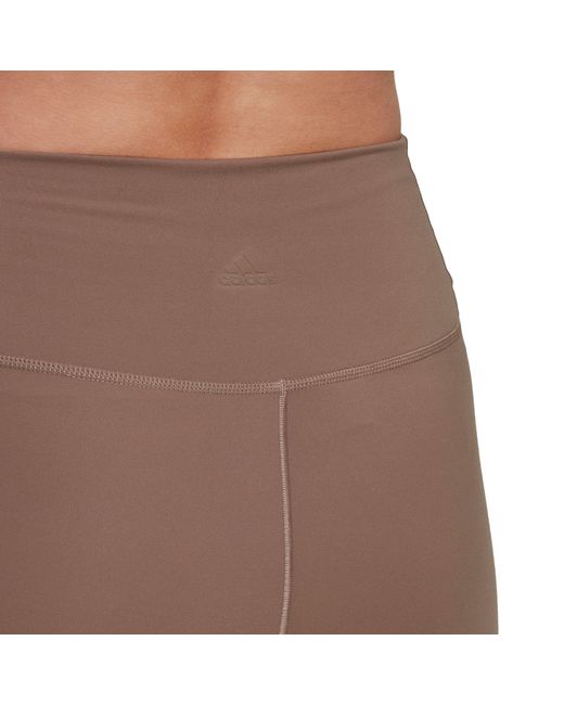Adidas Brown Yoga Luxe Studio 7/8 Tights