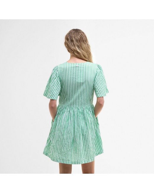 Barbour Green Daison Structured Mini Dress